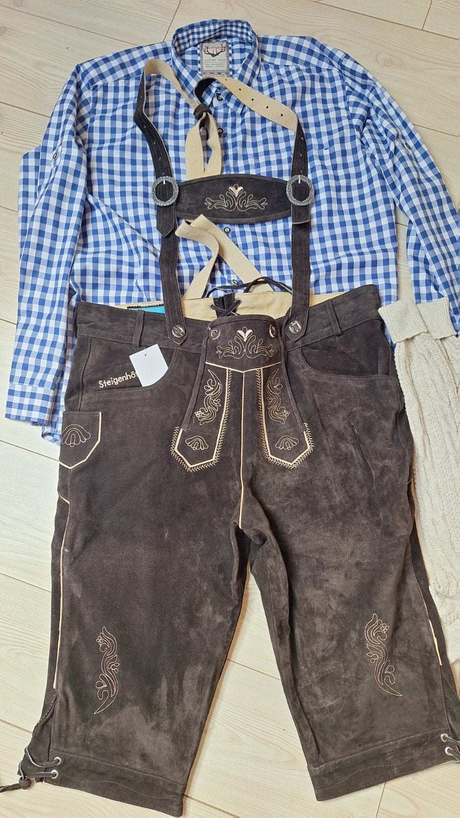 Lederhose 58 overhemd kousen oktoberfeest, Ophalen, Zo goed als nieuw, Maat 56/58 (XL)
