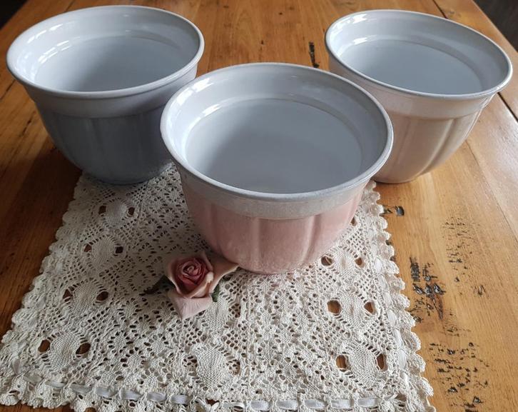 3 Vintage pastel bloempotten, West Germany 2394, Ophalen of Verzenden