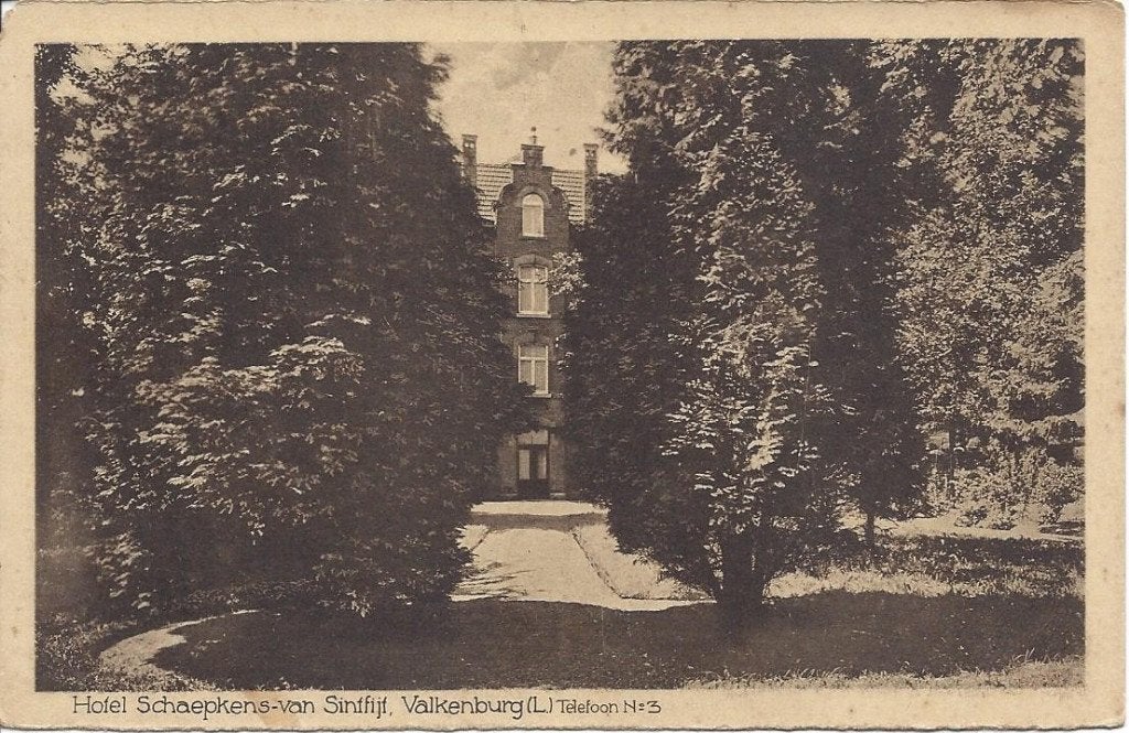 Valkenburg (L.) Hotel Schaepkens-van SintFijt, Verzamelen, Ophalen of Verzenden, 1920 tot 1940, Ongelopen, Limburg