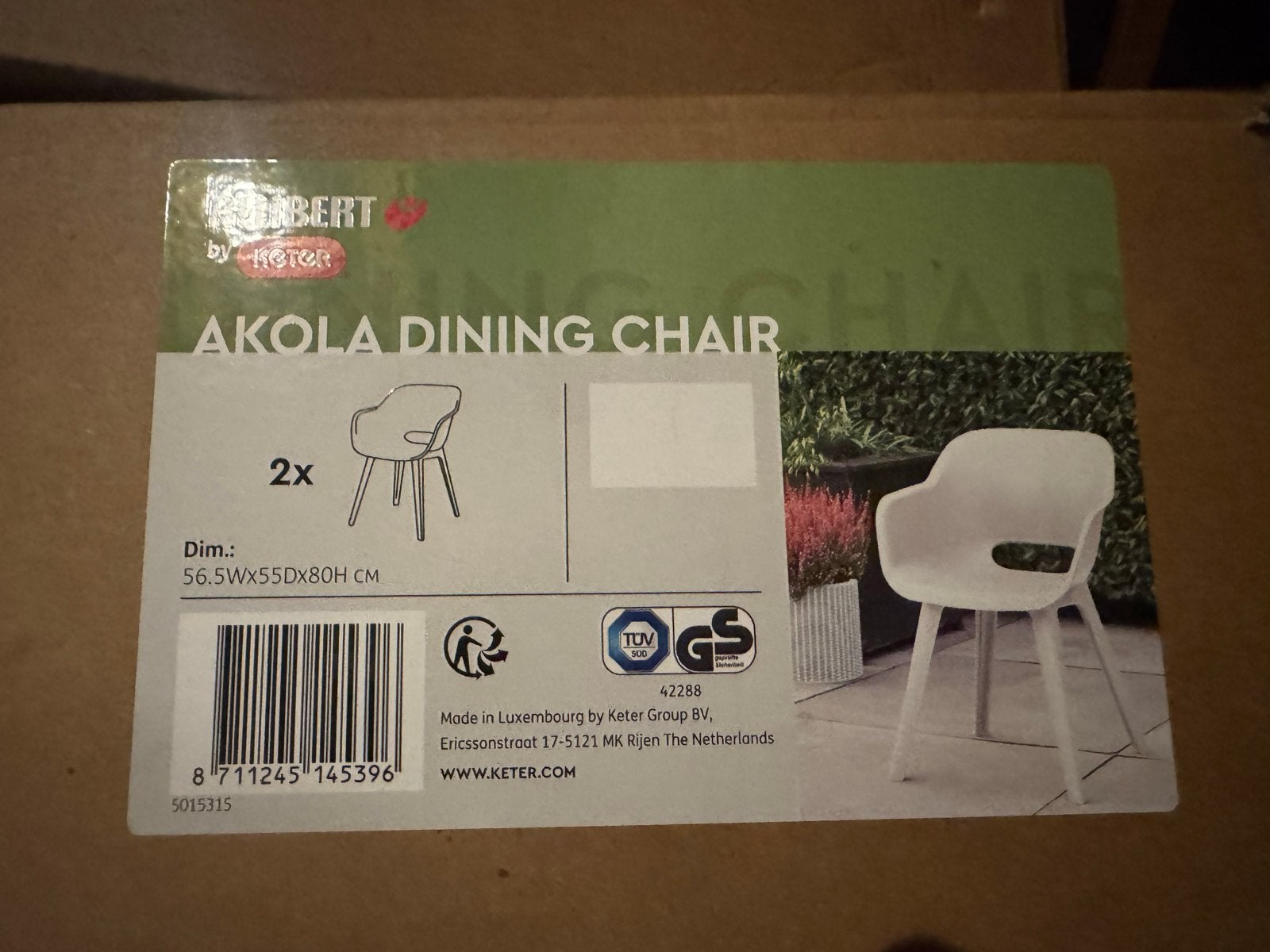 Keter Akola Dining Chair - Witte Eetkamerstoelen, Tuin en Terras, Tuinstoelen, Ophalen, Nieuw, Kunststof