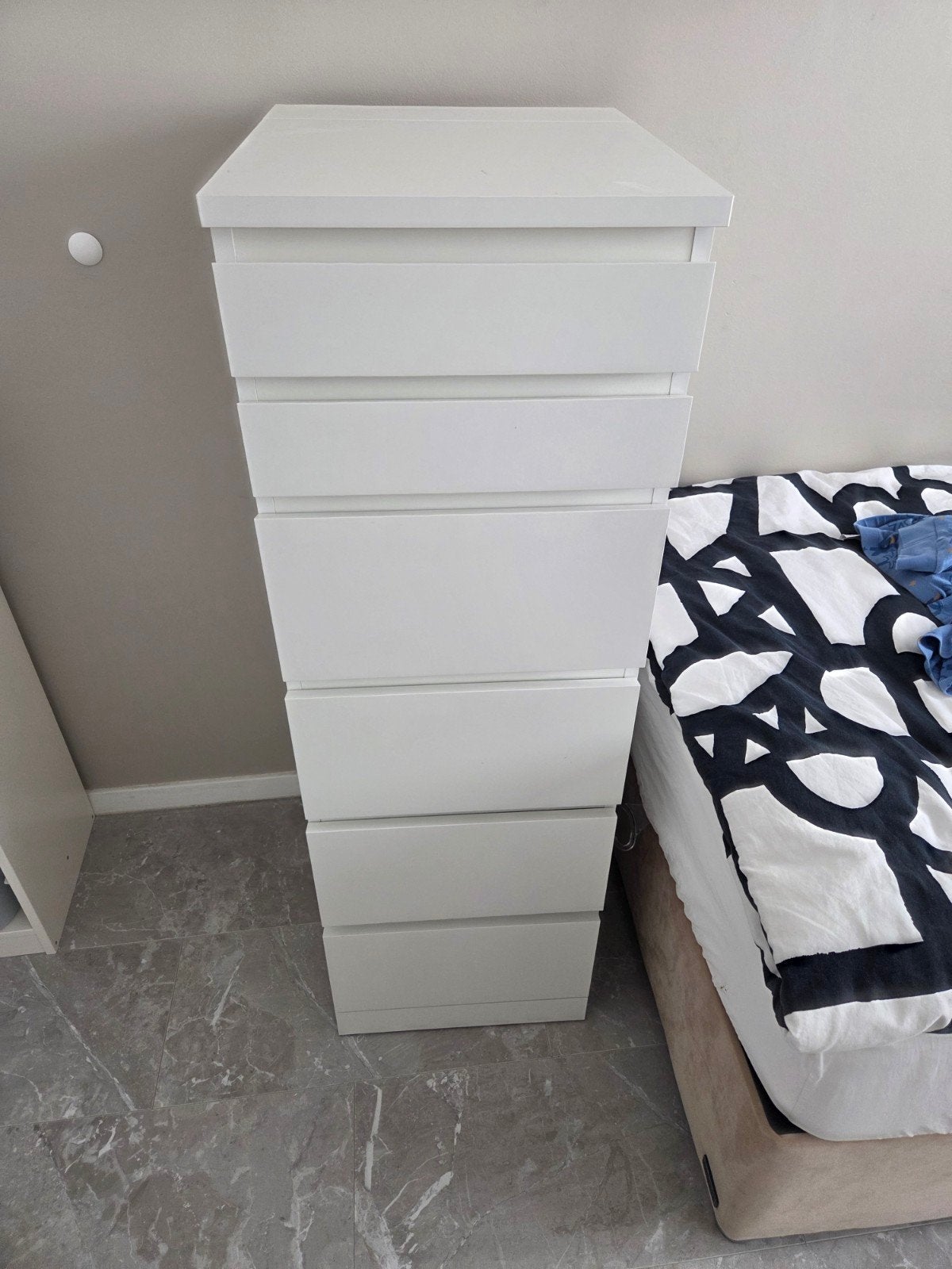 IKEA Malm ladekast met 6 lades en spiegel, Ophalen, Gebruikt, 5 laden of meer, 100 tot 150 cm
