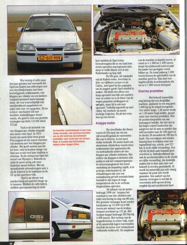 Autokampioen test Opel Kadett GSi 16V Mei 1988, Ophalen of Verzenden, Gelezen, Opel