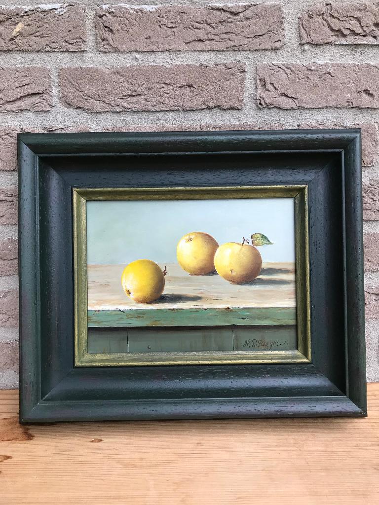 Schilderij olieverf HP Steegman Appels stilleven certificaat, Ophalen of Verzenden