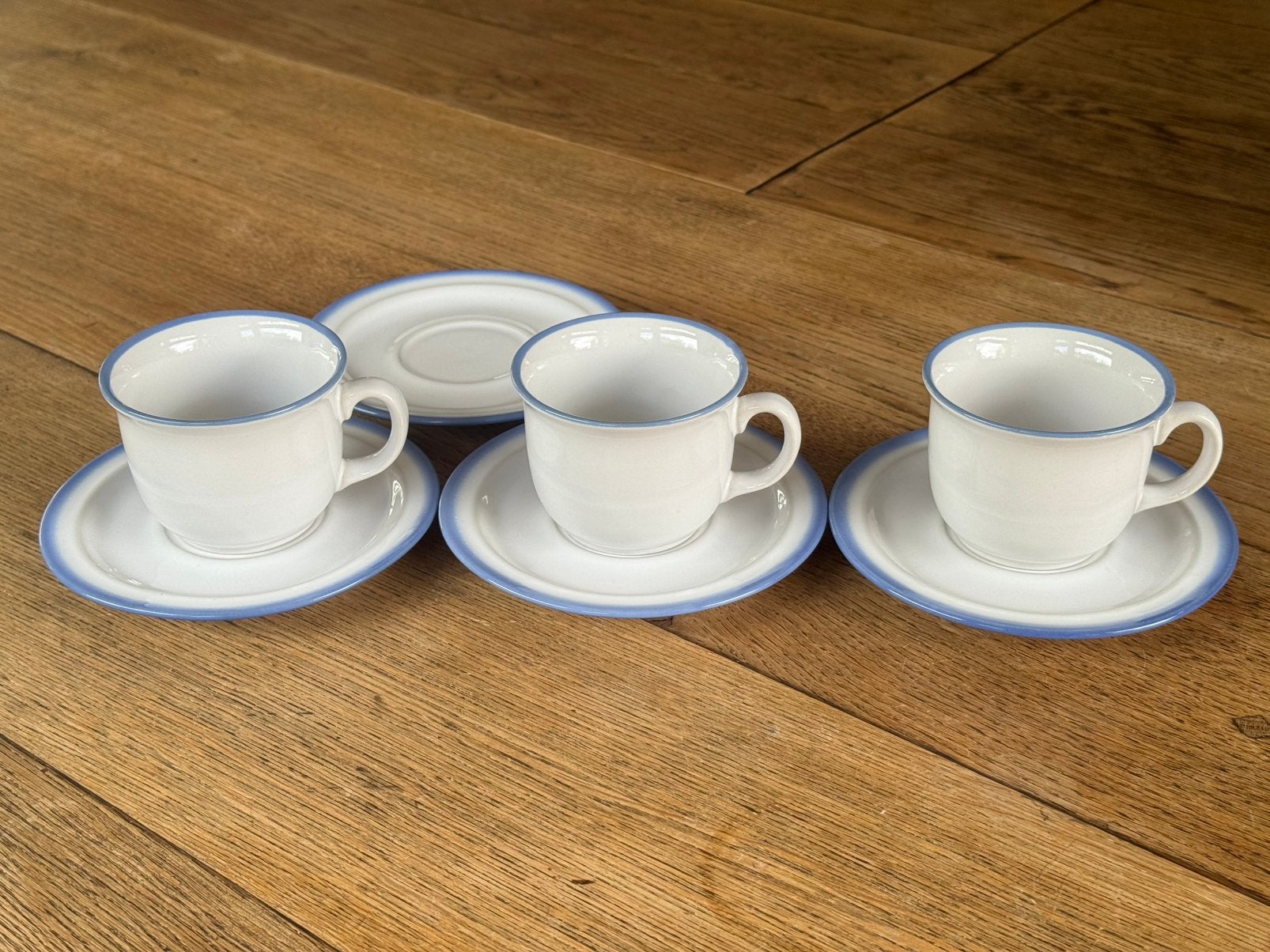 3 vintage Poolse koppen en 4 schotels – Pruszków Porcelit, Ophalen of Verzenden, Zo goed als nieuw, Overige stijlen, Kop(pen) en/of Schotel(s)