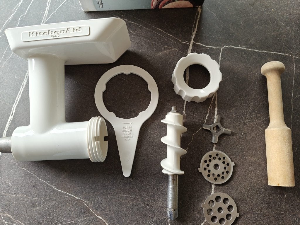 KitchenAid food grinder / vleesmolen, 4 liter of meer, Verzenden, Zo goed als nieuw, 3 snelheden of meer