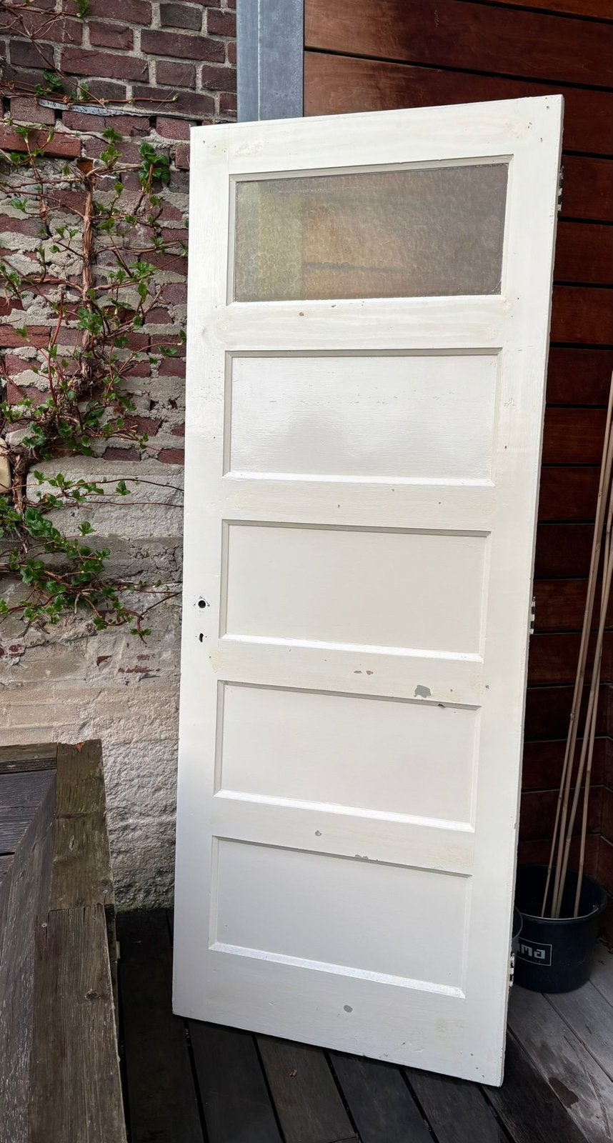 Paneeldeur jaren 30, Doe-het-zelf en Verbouw, Deuren en Horren, Ophalen, Gebruikt, Binnendeur, Glas