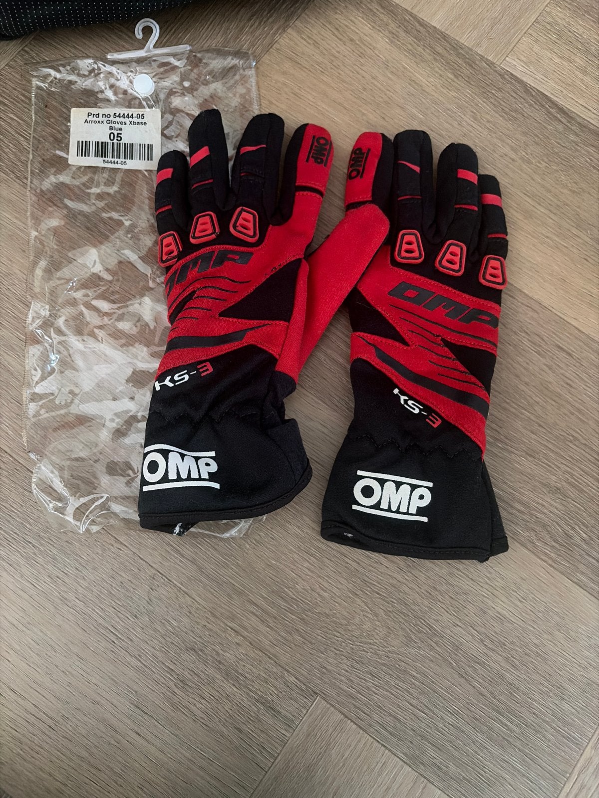 OMP KS-3 Karting Handschoenen - Rood/Zwart - Maat 05, Ophalen of Verzenden, Zo goed als nieuw