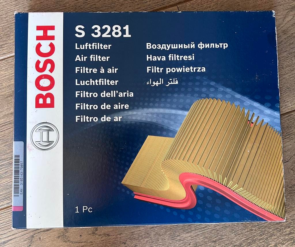 Nieuw Luchtfilter Bosch S 3281 (VW, Opel, Seat, Skoda, Audi), Ophalen of Verzenden, Nieuw, Universele onderdelen