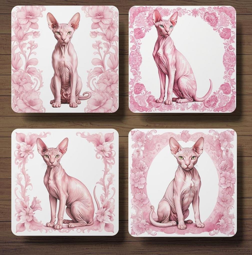Sphynx Delfts Roze onderzetters met houder, Ophalen of Verzenden, Nieuw