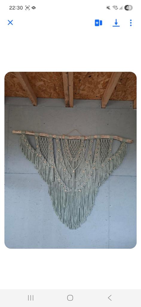 Nieuwe handgemaakte macrame wandkleed saliegroen, Ophalen of Verzenden, Nieuw