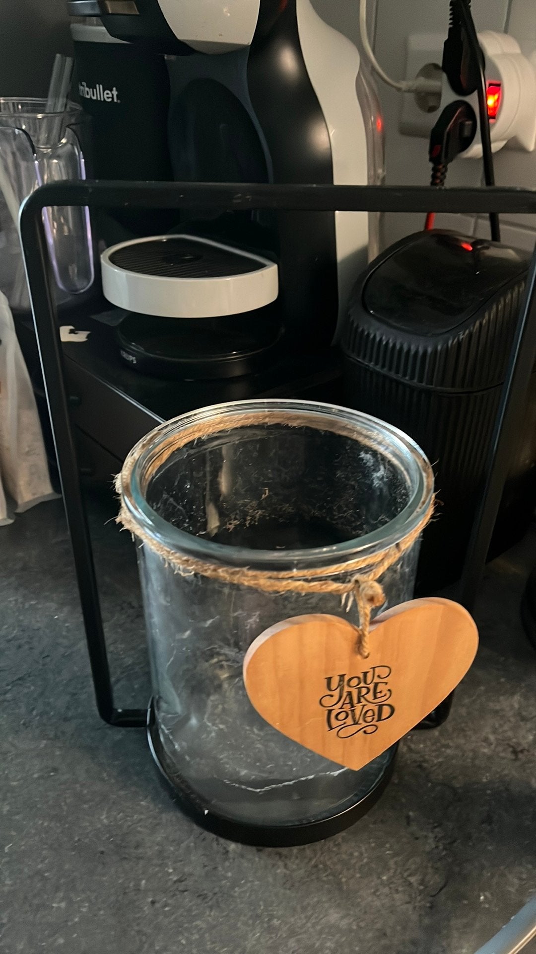 Glas vaas met handvat, Ophalen, Zo goed als nieuw