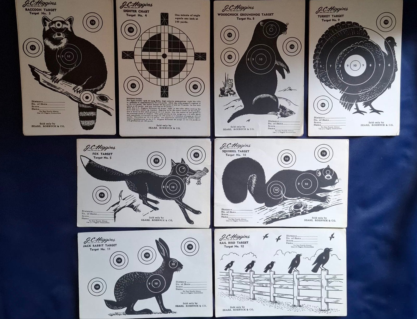 26x Vintage J.C. Higgins Schietkaarten Sears USA '50, Verzamelen, Ophalen of Verzenden