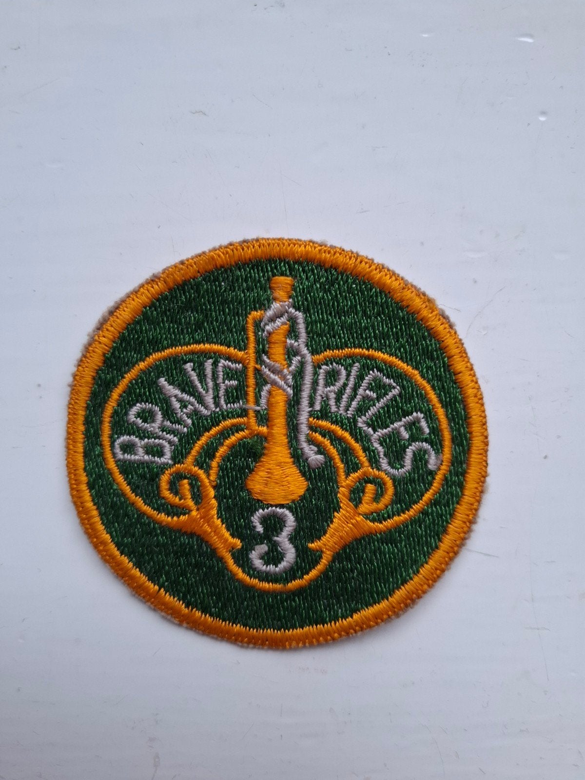 Geborduurde badge embleem - Brave Rifles 3, Ophalen of Verzenden, Amerika, Overige typen