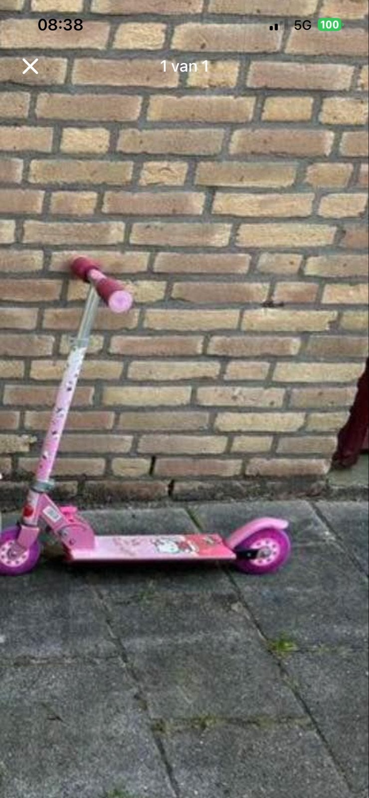 Roze kinderstep met Hello Kitty design, Ophalen, Gebruikt, Gewone step