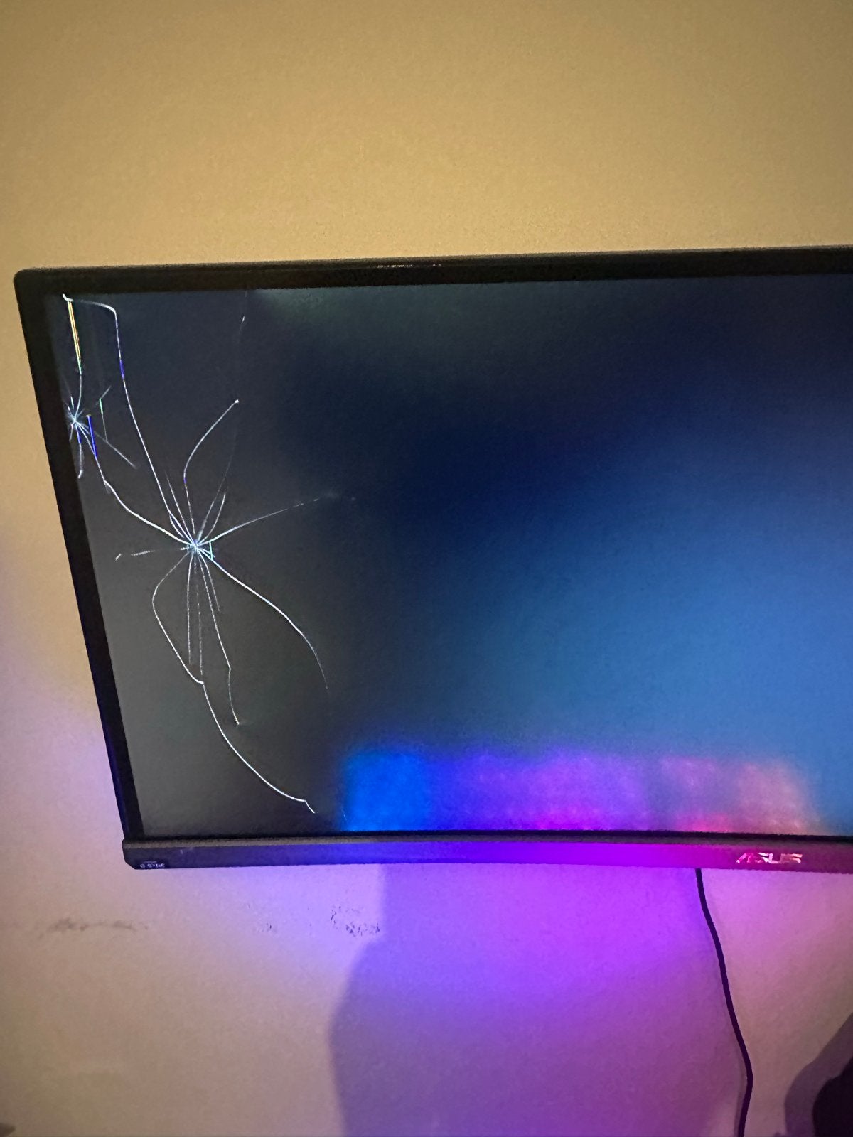 ASUS PG348Q Gaming Monitor - Gebarsten Scherm, IPS, Curved, Onbekend, Niet werkend