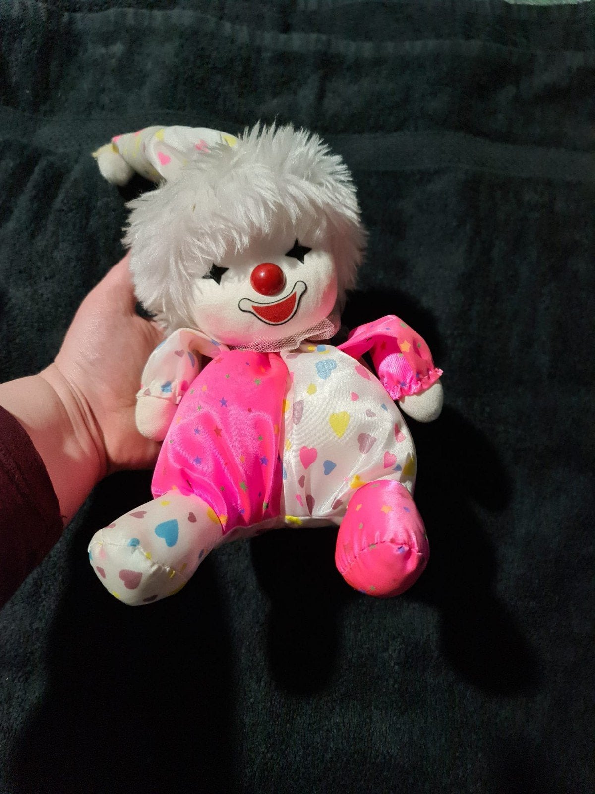 Vintage Poter Opwindbare Clown, Muziek + Bewegend hoofd 1986, Verzamelen, Poppen, Ophalen of Verzenden, Zo goed als nieuw, Pop