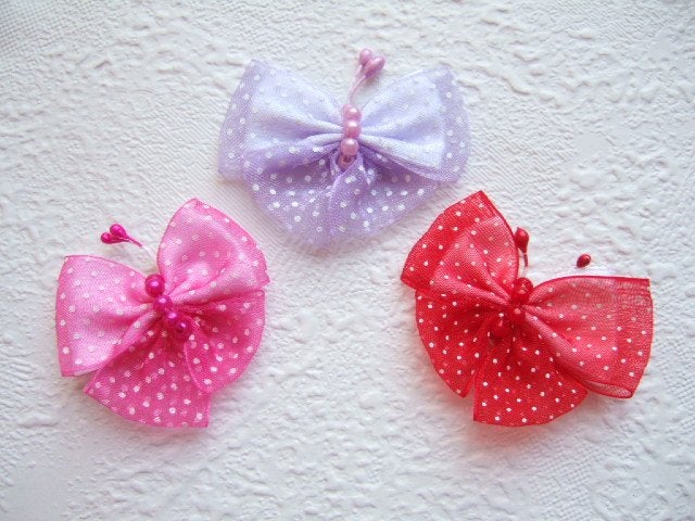 HALVE PRIJS ~ Grote organza vlinder strik ~ 5 cm ~ Rood Roze, Hobby en Vrije tijd, -, -, Nieuw, Ophalen of Verzenden