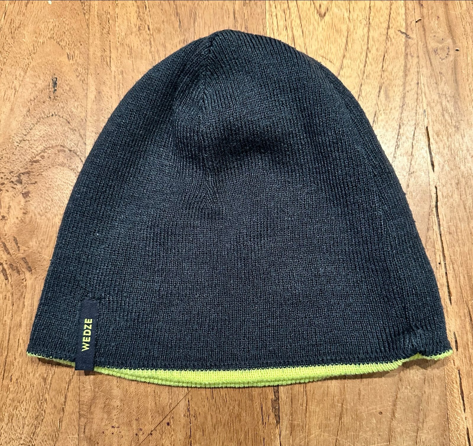 Wedze muts kind - Donkerblauw met neongele binnenkant, Kinderen en Baby's, Ophalen of Verzenden, Zo goed als nieuw, Jongen of Meisje