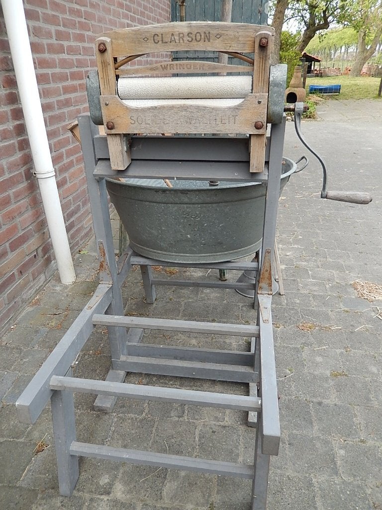 Uitgebreide antieke was- droog- en strijk set nostalgisch, Ophalen