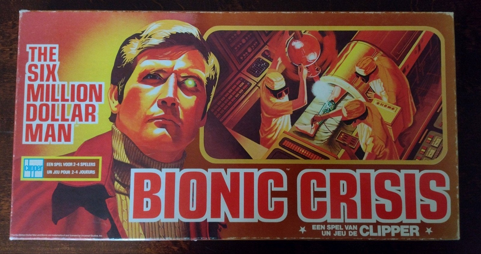 VINTAGE -The Six Million Dollar Man - Bionic Crisis Bordspel, Ophalen of Verzenden, Gebruikt, Clipper