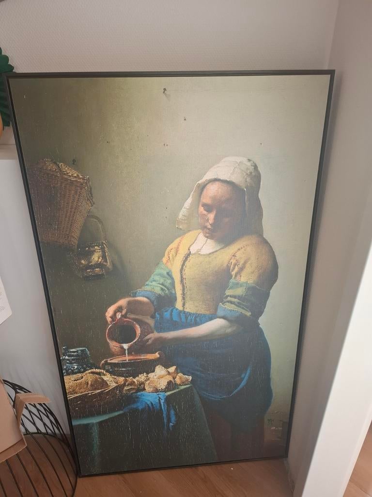 Groot Schilderij Melkmeisje, Ophalen of Verzenden, Zo goed als nieuw, Schilderij