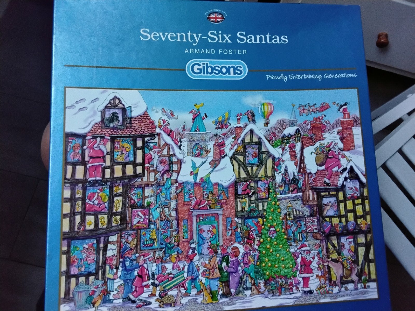 GIBSONS KERST PUZZEL 1000 STUKJES, Hobby en Vrije tijd, Denksport en Puzzels, Ophalen of Verzenden, 500 t/m 1500 stukjes, Gebruikt