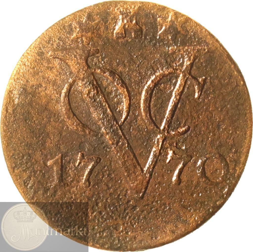 V.O.C. - Zeeland - ½ Duit 1770, Postzegels en Munten, Munten | Nederland, Ophalen of Verzenden, Vóór koninkrijk, Overige waardes