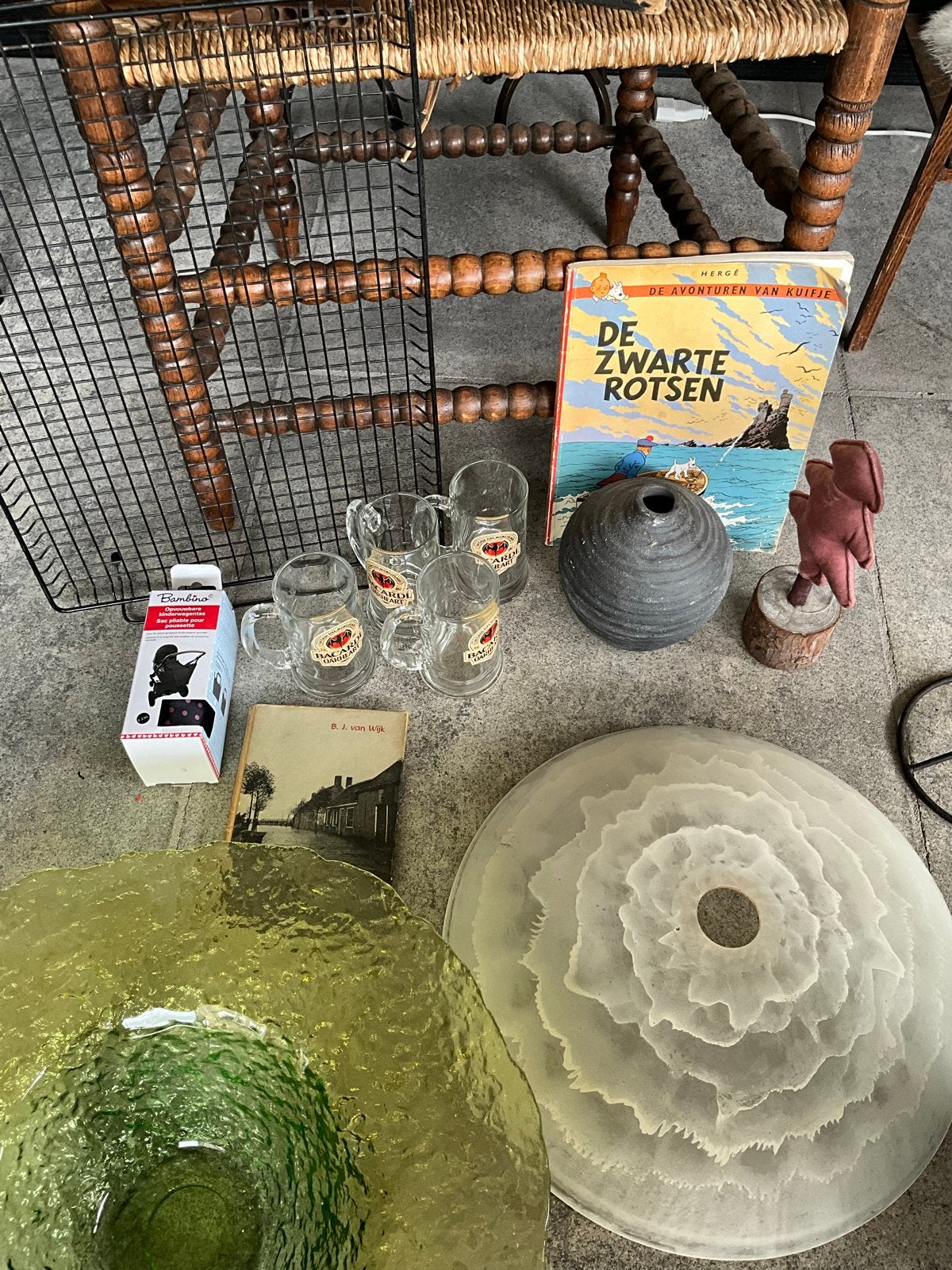 Diverse vintage vondsten: typemachine, stoel, boeken & meer, Ophalen of Verzenden