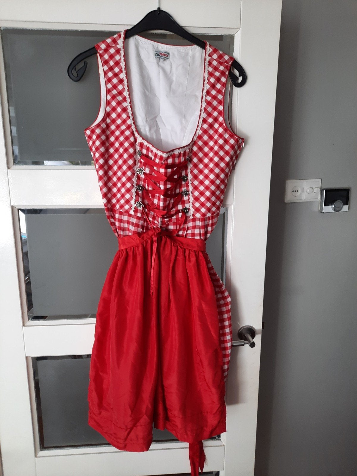 Alpenhorn Dirndl Jurk Rood Geruit Maat 44 Oktoberfest, Alpenhorn, Ophalen of Verzenden, Zo goed als nieuw, Maat 42/44 (L)