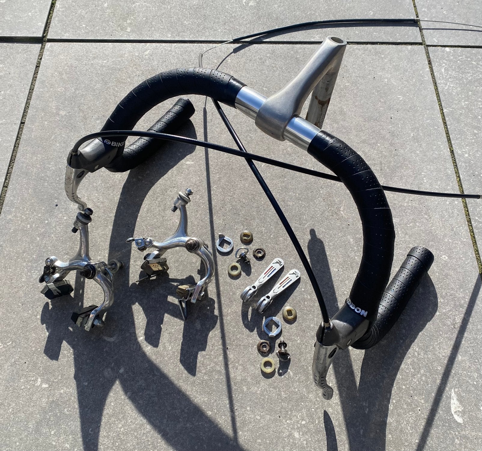 Compleet BLB stuur met Campagnolo remmen en shifters, Stuur, Ophalen of Verzenden, Zo goed als nieuw, Aluminium