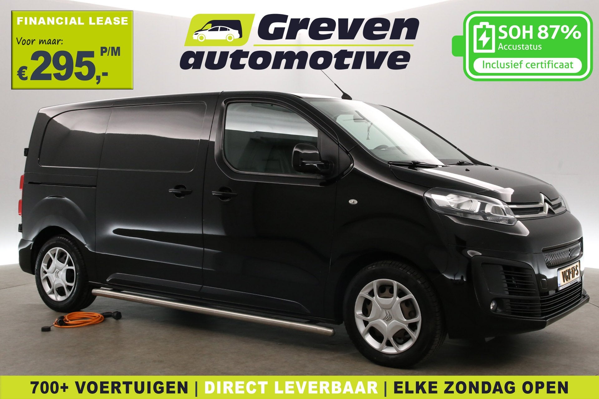 Citroën Jumpy Elektrisch 75 kWh L2H1 | Snelladen | SOH 87%, Auto's, 136 pk, Gebruikt, Zwart, Origineel Nederlands