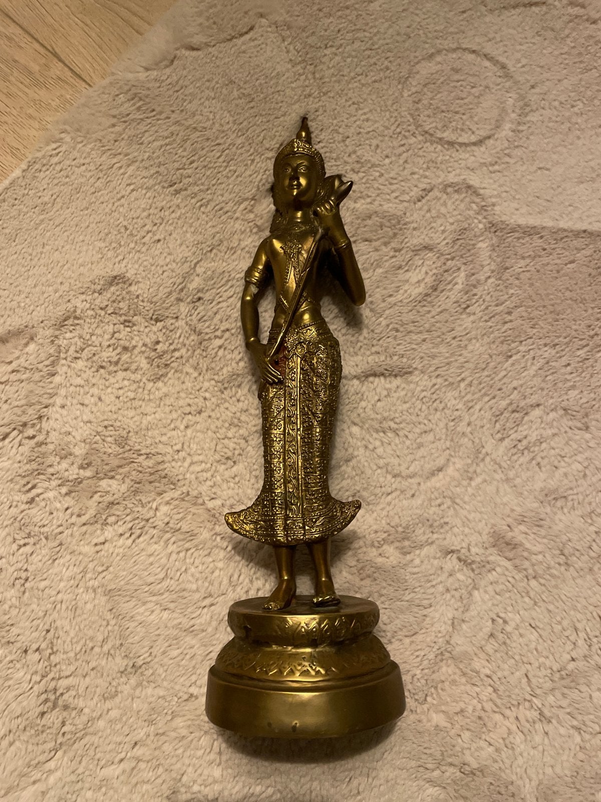Vintage Messing/Brons Beeldje - Aziatische Danseres, Ophalen of Verzenden, Brons