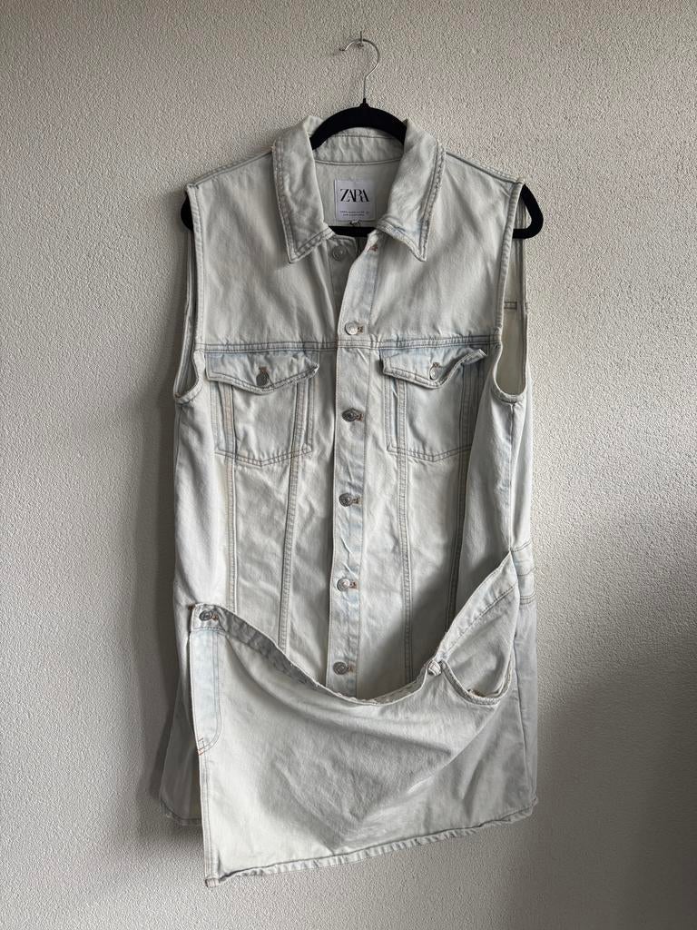 Zara licht blauwe mouwloze denim jurk, Kleding | Dames, Blauw, Zara, Maat 46/48 (XL) of groter, Ophalen of Verzenden