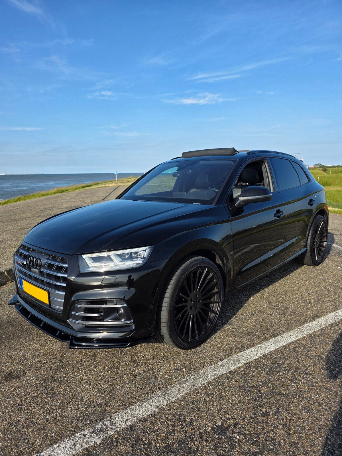 2019 Audi SQ5 3.0 TFSI |PANO|LUCHTVERING|B&O|360|MATRIX|LANE, Auto's, Audi, Automaat, 2995 cc, Zwart, Vierwielaandrijving