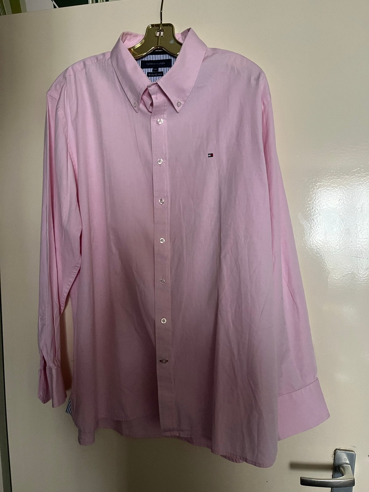 Tommy Hilfiger overhemd roze XXL,Nieuwe, Ophalen of Verzenden, Zo goed als nieuw, Roze, Halswijdte 43/44 (XL)
