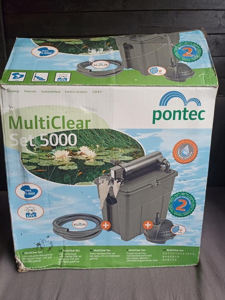 Pontec MultiClear Set 5000 Vijverfilter met UVC en Pomp, Ophalen of Verzenden, Nieuw, Vijverfilter