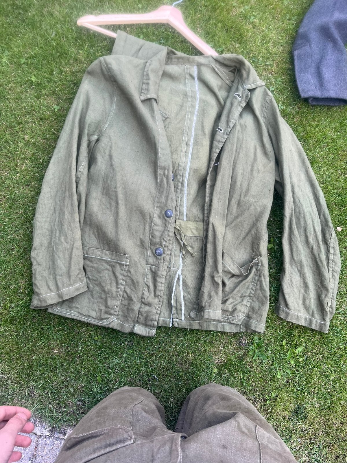 Mooie reproductie drillich jas en broek, Ophalen of Verzenden, Landmacht, Duitsland, Kleding of Schoenen