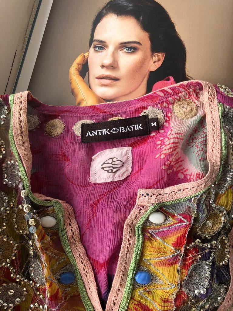 ANTIK BATIK ZIJDE M tuniek, Kleding | Dames, Ophalen of Verzenden