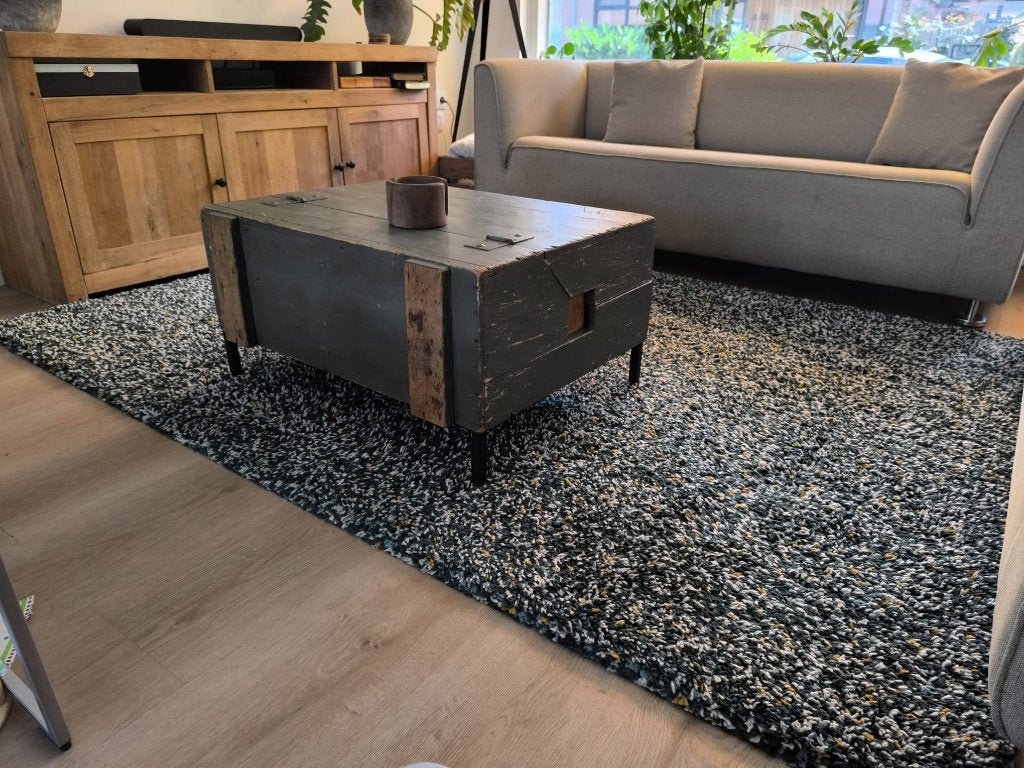 Hoogpolig vloerkleed Ikea Vindum groen, blauw, wit, geel, Ophalen, Gebruikt, 150 tot 200 cm, 200 cm of meer