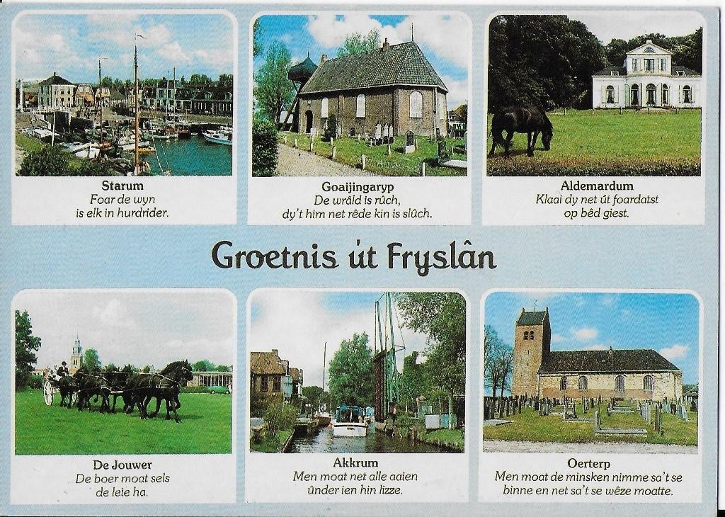 Sus909 Ongelopen ansichtkaart friesland groetnis ut fryslân, Verzamelen, Ansichtkaarten | Nederland, Ophalen of Verzenden, 1980 tot heden
