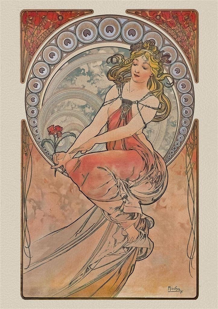 Litho Alphonse Mucha Jugendstil Print Poster, Verzenden