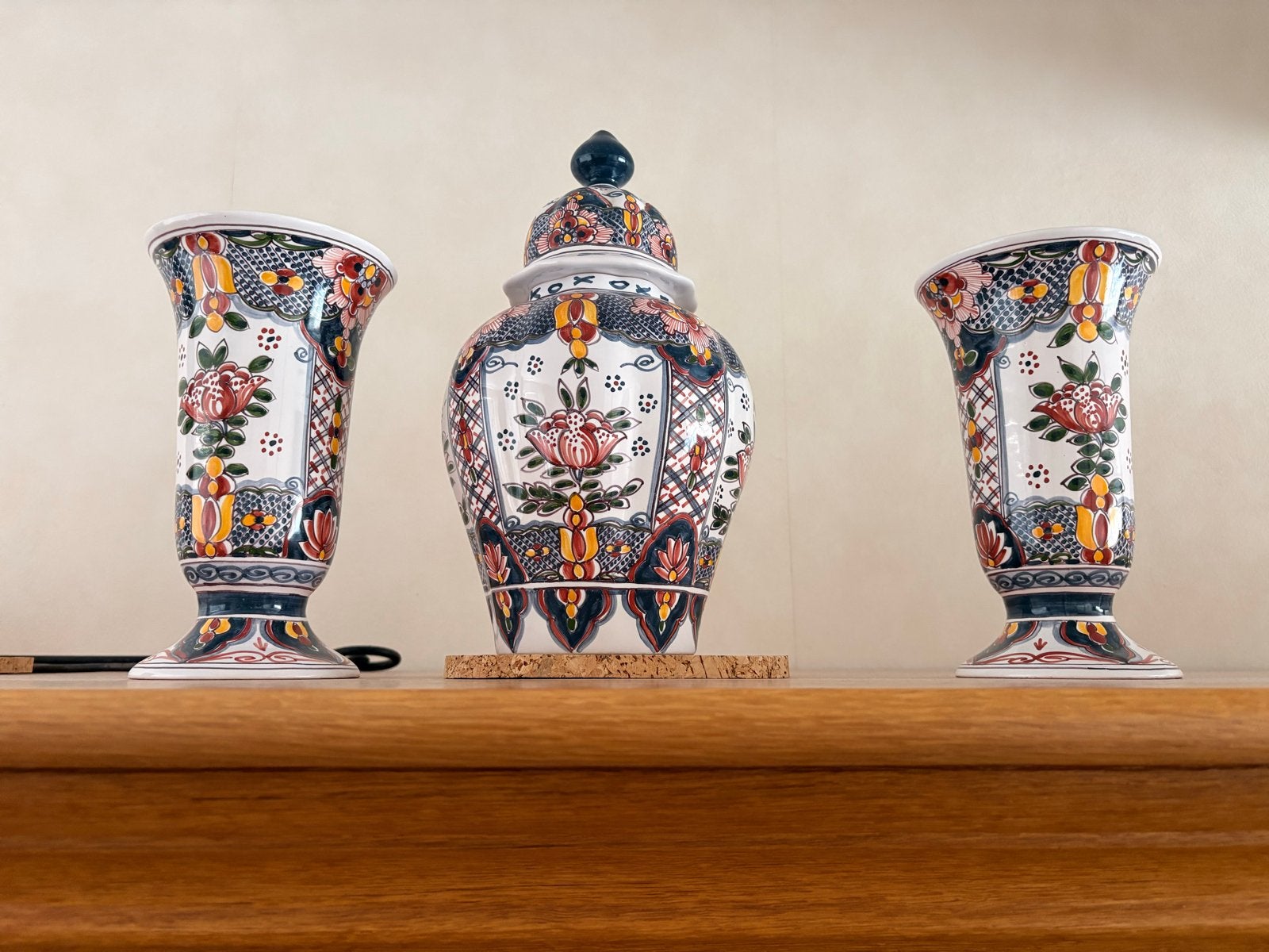 Makkum H.N.L. Delfts Blauw Vaas en Pot Set, Antiek en Kunst, Ophalen