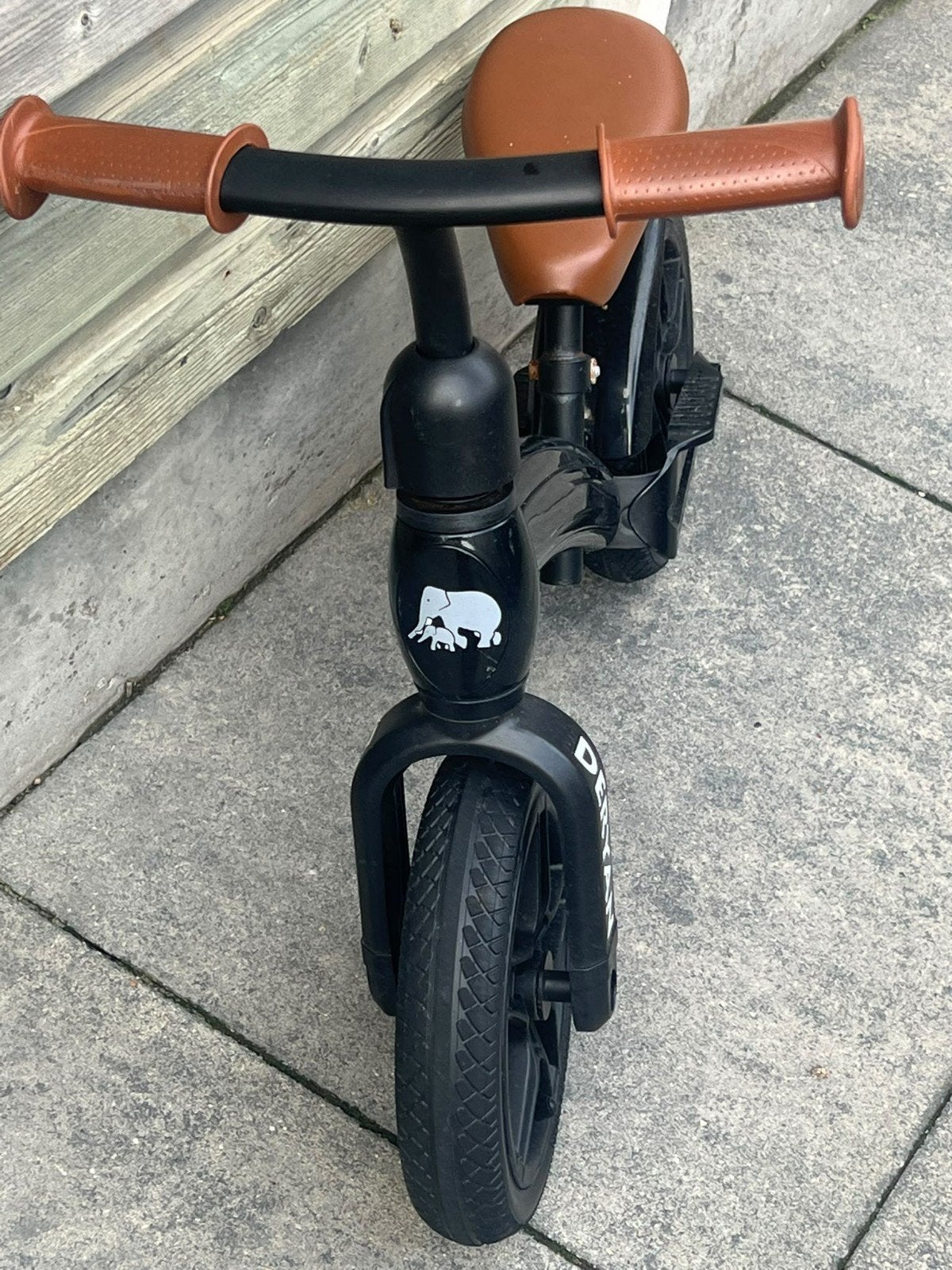 Deryan loopfiets zwart met bruin zadel, Ophalen of Verzenden, Zo goed als nieuw, Minder dan 16 inch, Deryan