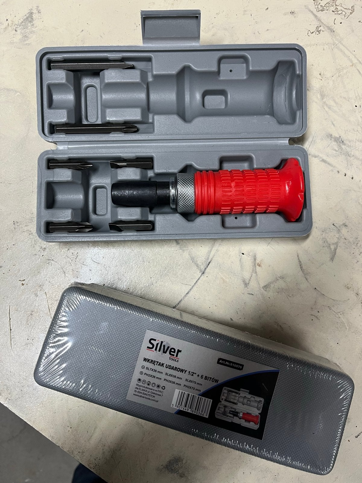 Nieuwe Silver Tools Slagmoersleutel Set 1/2" + 6 Bits, Ophalen of Verzenden, Nieuw, Gereedschapsset, Overige merken