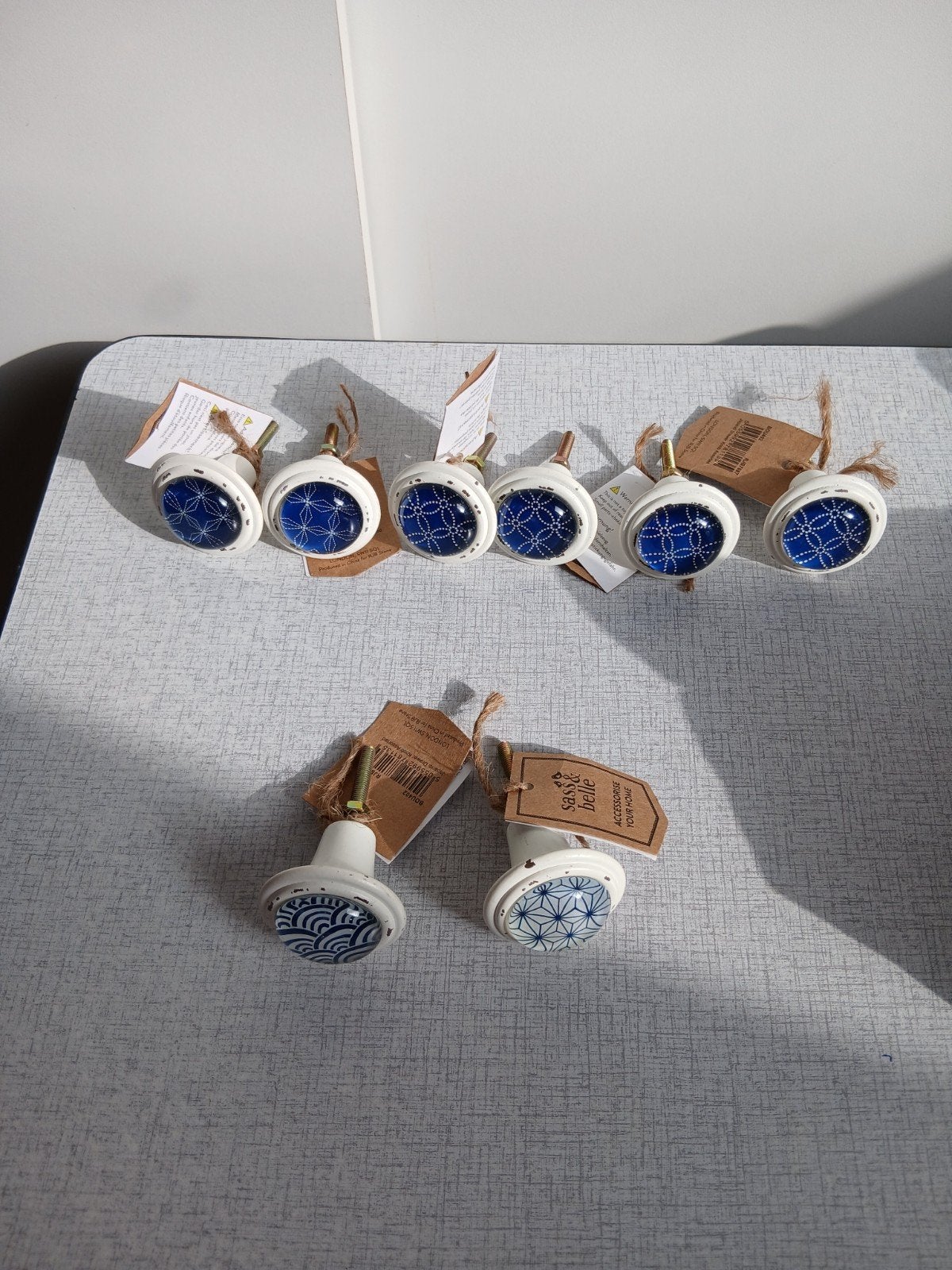 Set van 8  ladeknoppen - Nieuw, Ophalen of Verzenden, Nieuw, Meerkleurig, Steen/keramiek