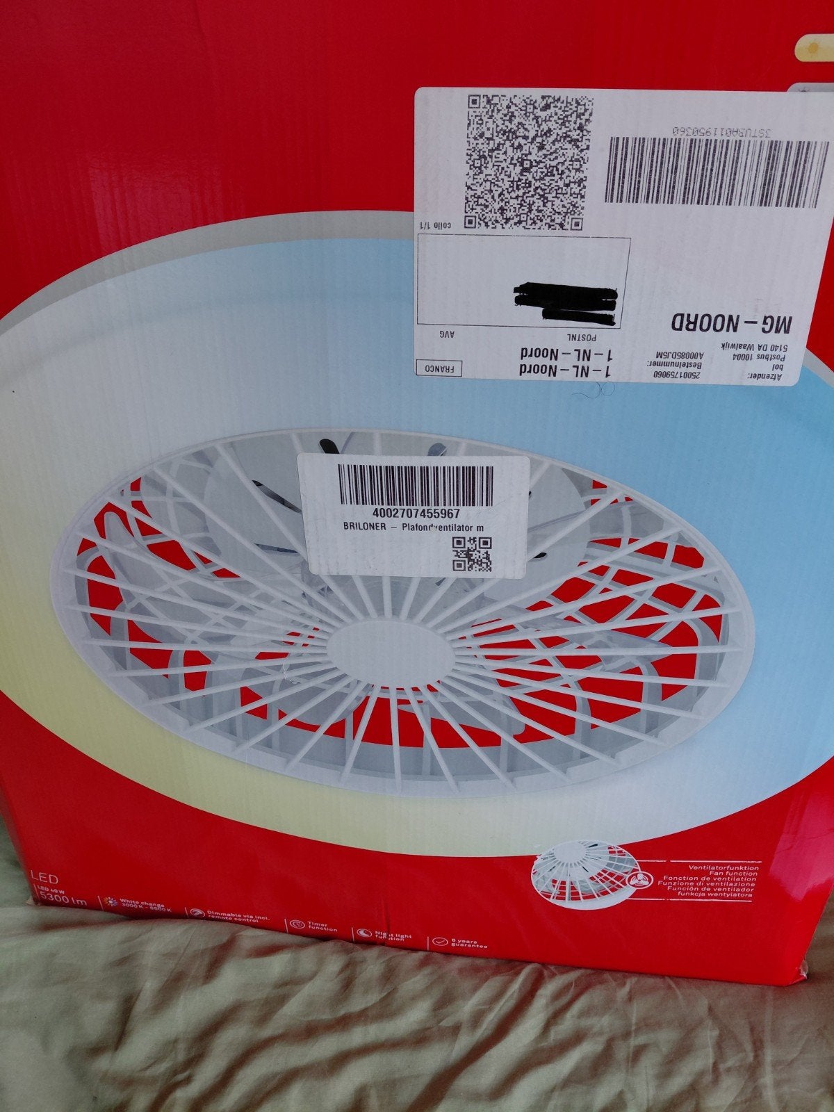 Briloner LED Plafondventilator met Afstandsbediening, Huis en Inrichting, Ophalen