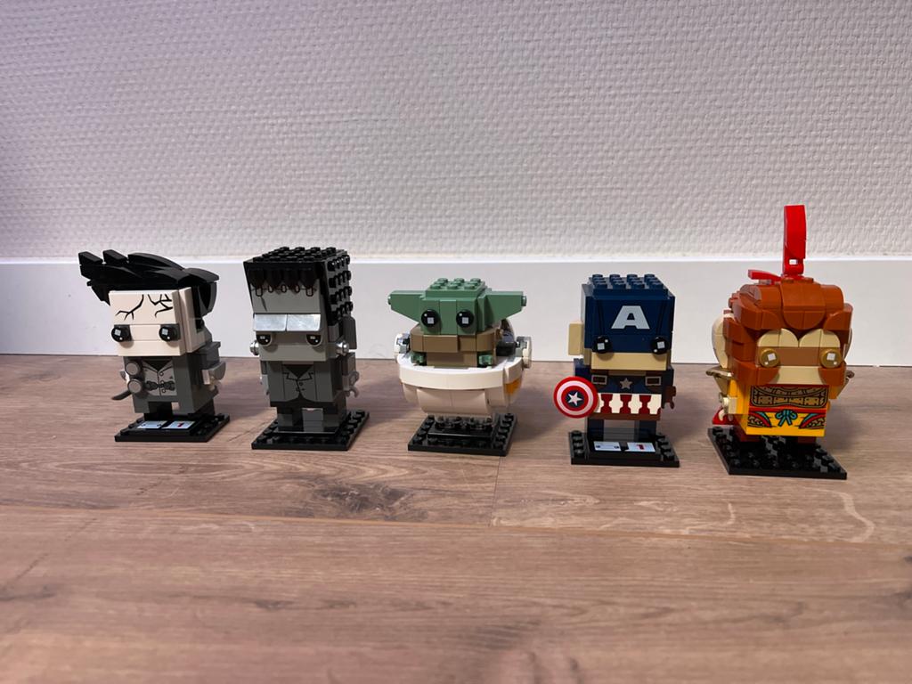 LEGO BrickHeadz Frankenstein, The Child, Captain America, Mo, Lego, Ophalen of Verzenden, Zo goed als nieuw, Complete set