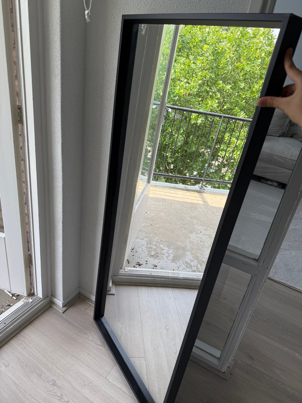 Ikea piegel zwart. NISSEDAL, Ophalen, Gebruikt, 150 tot 200 cm, Rechthoekig