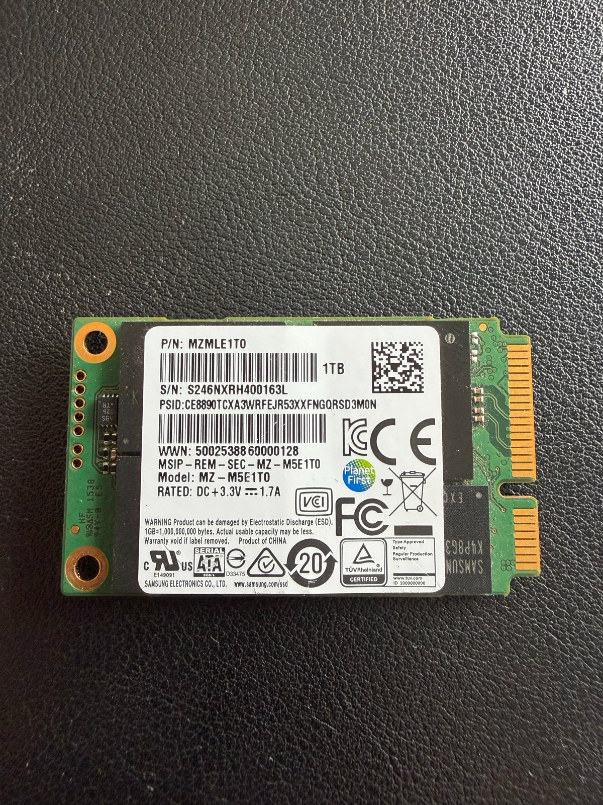 Samsung SSD 850 EVO 1TB mSATA - Zo goed als nieuw, Computers en Software, Harde schijven, Intern, Ophalen of Verzenden, Zo goed als nieuw