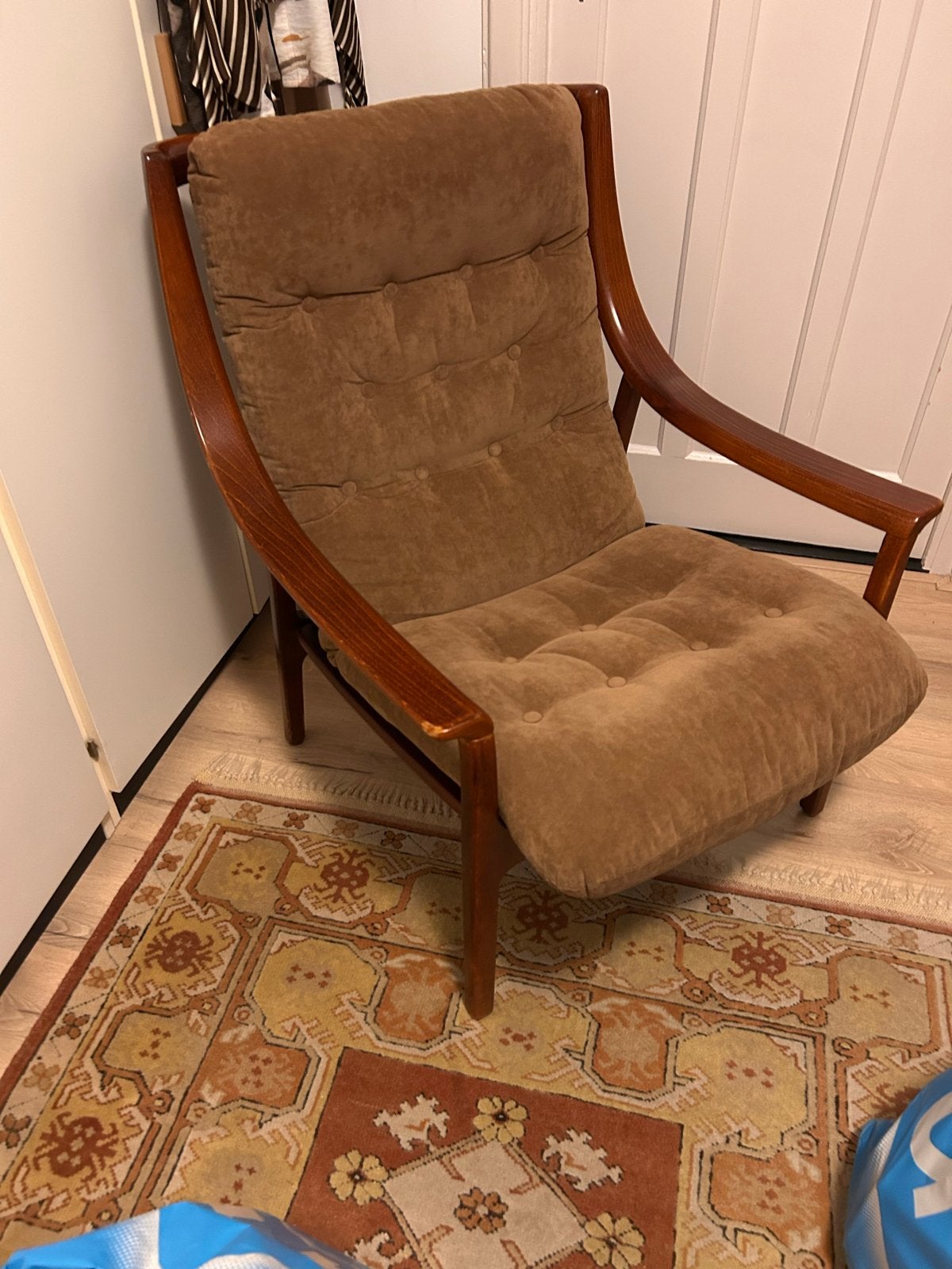 Comfortabele stoffen fauteuil, Gebruikt, ., 75 tot 100 cm, Ophalen of Verzenden